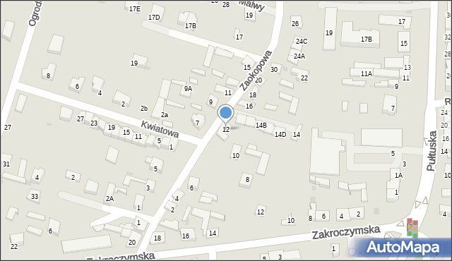 Serock, Zaokopowa, 12, mapa Serock
