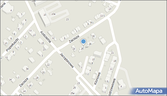 Siechnice, Zacisze, 26/1, mapa Siechnice