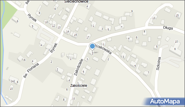 Sieciechowice, Zakościele, 1, mapa Sieciechowice