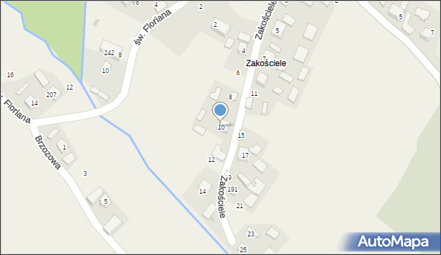 Sieciechowice, Zakościele, 10, mapa Sieciechowice
