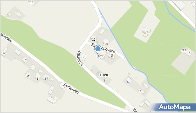 Sieciechowice, Zarzecze, 16, mapa Sieciechowice