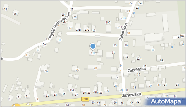 Siedlce, Żaboklicka, 11b, mapa Siedlce
