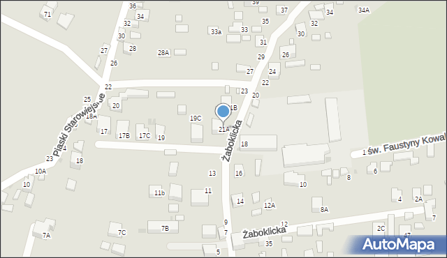 Siedlce, Żaboklicka, 21A, mapa Siedlce