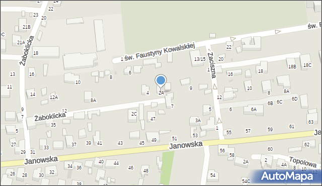 Siedlce, Żaboklicka, 2A, mapa Siedlce