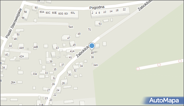 Siedlce, Żaboklicka, 40, mapa Siedlce