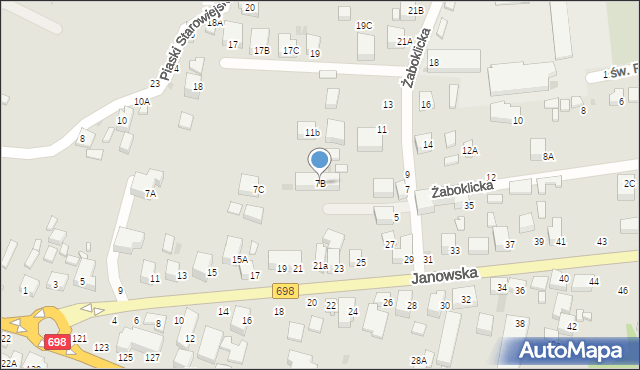 Siedlce, Żaboklicka, 7B, mapa Siedlce