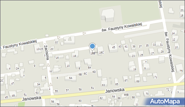 Siedlce, Zaciszna, 18B, mapa Siedlce