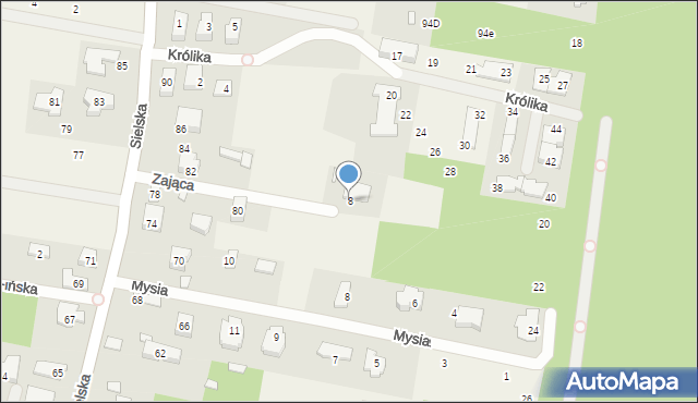 Siedliska, Zająca, 1, mapa Siedliska