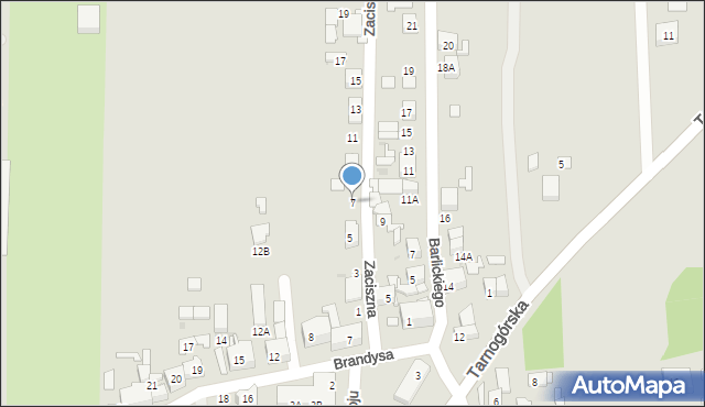 Siemianowice Śląskie, Zaciszna, 7, mapa Siemianowice Śląskie