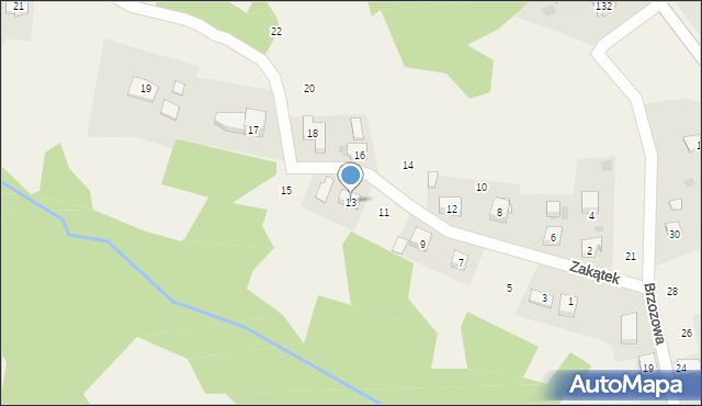 Siepraw, Zakątek, 13, mapa Siepraw