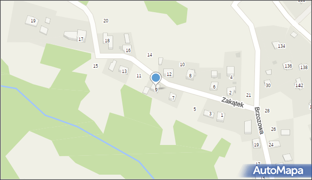 Siepraw, Zakątek, 9, mapa Siepraw