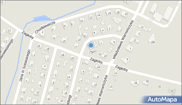 Sieradz, Zagłoby Jana Onufrego, 17a, mapa Sieradz