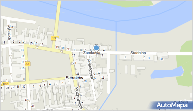 Sieraków, Zamkowa, 2, mapa Sieraków