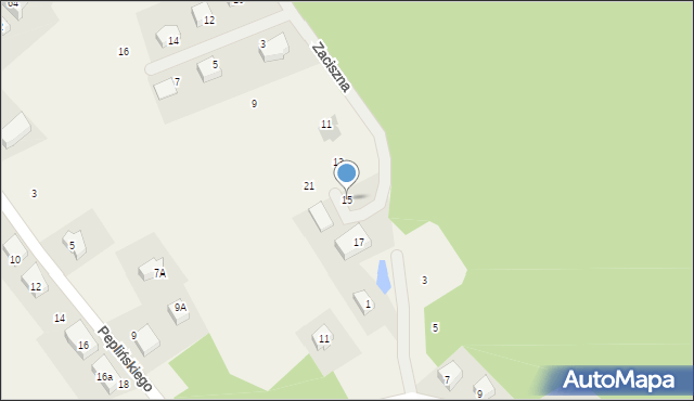 Sierakowice, Zaciszna, 15, mapa Sierakowice