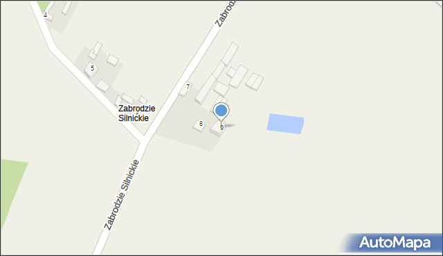 Silnica, Zabrodzie Silnickie, 9, mapa Silnica