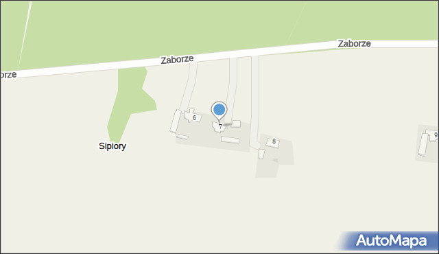 Sipiory, Zaborze, 7, mapa Sipiory