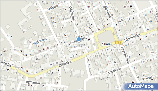 Skała, Zacisze, 6, mapa Skała