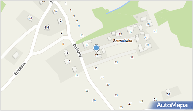 Skawinki, Zaciszna, 27, mapa Skawinki