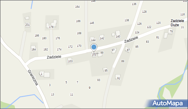 Skawinki, Zadziele, 101, mapa Skawinki