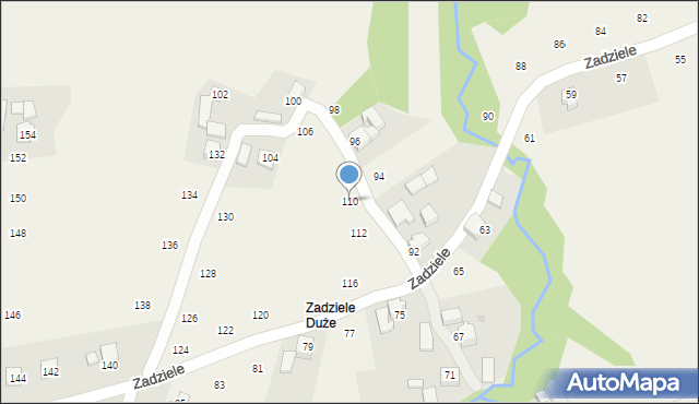 Skawinki, Zadziele, 110, mapa Skawinki