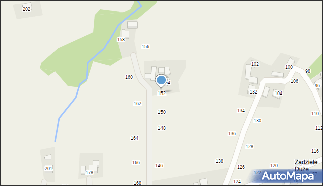 Skawinki, Zadziele, 152, mapa Skawinki