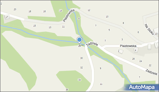 Skawinki, Zadziele, 28, mapa Skawinki