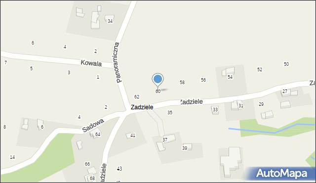 Skawinki, Zadziele, 60, mapa Skawinki