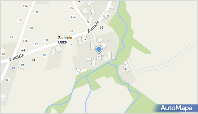 Skawinki, Zadziele, 71, mapa Skawinki