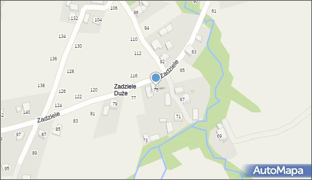 Skawinki, Zadziele, 75, mapa Skawinki