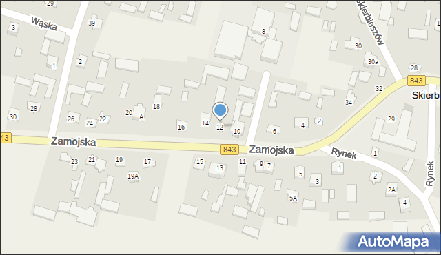 Skierbieszów, Zamojska, 12, mapa Skierbieszów