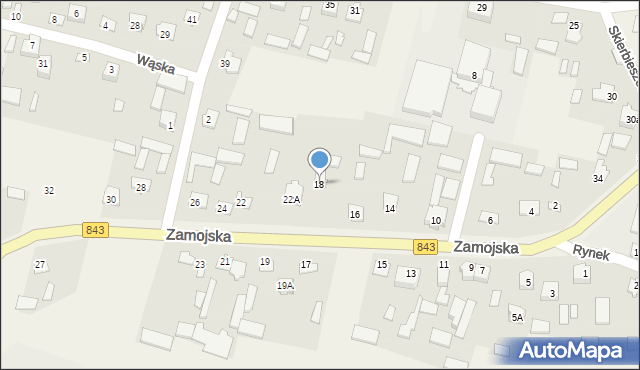 Skierbieszów, Zamojska, 18, mapa Skierbieszów