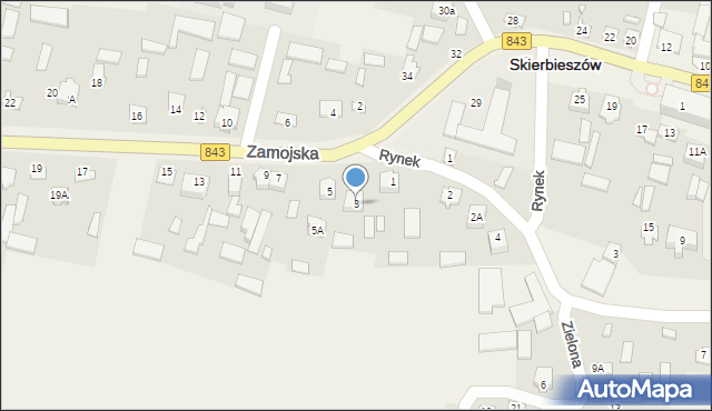 Skierbieszów, Zamojska, 3, mapa Skierbieszów