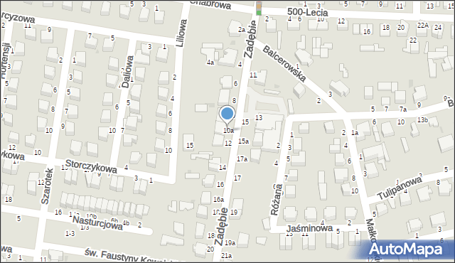 Skierniewice, Zadębie, 10a, mapa Skierniewic