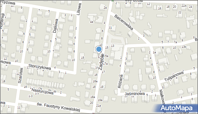 Skierniewice, Zadębie, 12, mapa Skierniewic