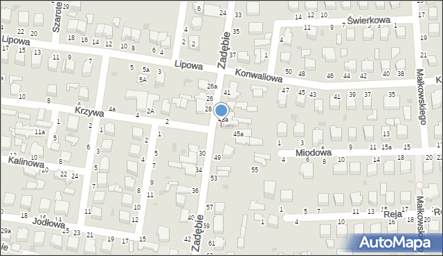 Skierniewice, Zadębie, 45, mapa Skierniewic