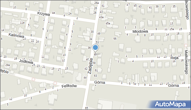 Skierniewice, Zadębie, 57, mapa Skierniewic