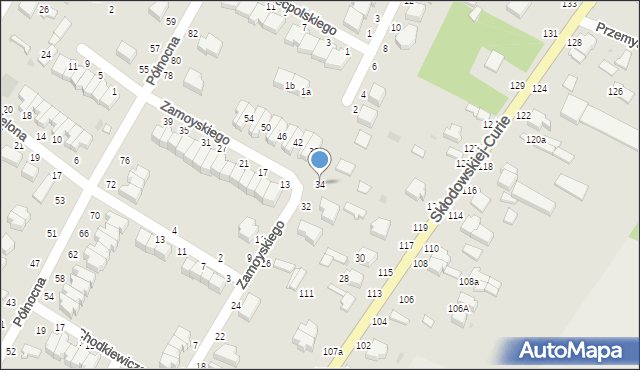 Skierniewice, Zamoyskiego Jana, hetm., 34, mapa Skierniewic