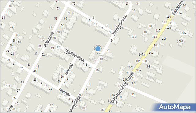 Skierniewice, Zamoyskiego Jana, hetm., 5, mapa Skierniewic