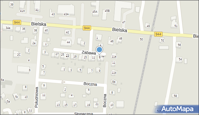 Skoczów, Zabawa, 9, mapa Skoczów