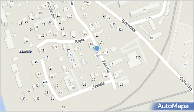 Skoczów, Zawiśle, 20, mapa Skoczów