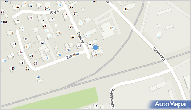 Skoczów, Zawiśle, 25, mapa Skoczów