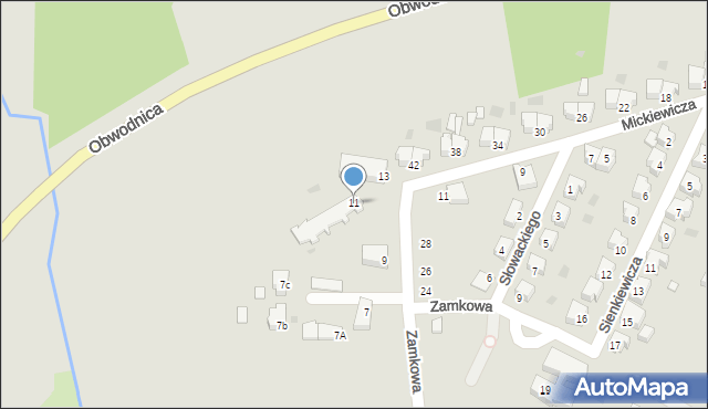 Skoki, Zamkowa, 11, mapa Skoki