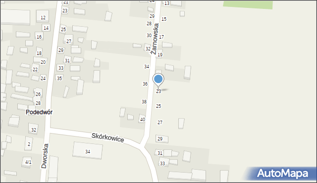 Skórkowice, Żarnowska, 23, mapa Skórkowice
