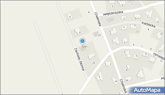 Skwierzynka, Zachodu Słońca, 13, mapa Skwierzynka