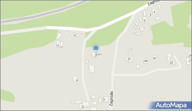 Sławków, Zagródki, 13, mapa Sławków