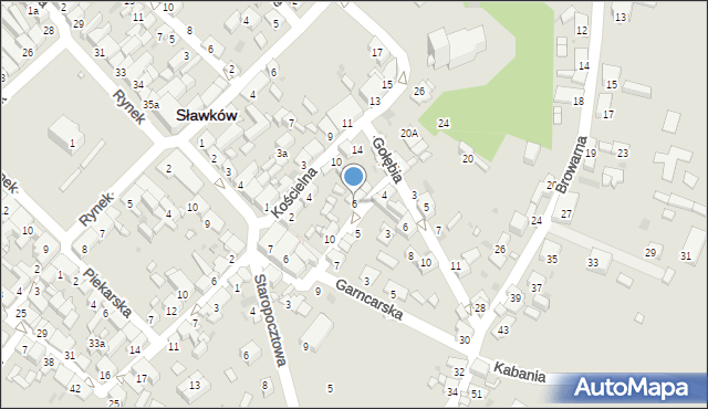 Sławków, Zamkowa, 6, mapa Sławków