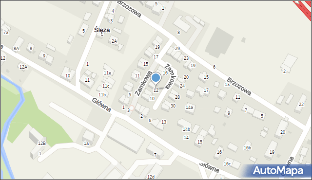 Ślęza, Zamkowa, 12, mapa Ślęza