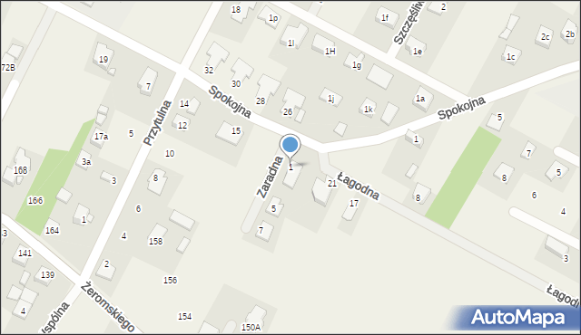 Słupno, Zaradna, 1, mapa Słupno