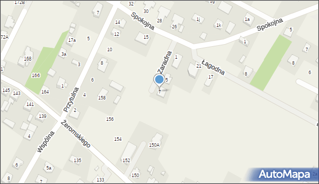 Słupno, Zaradna, 7, mapa Słupno