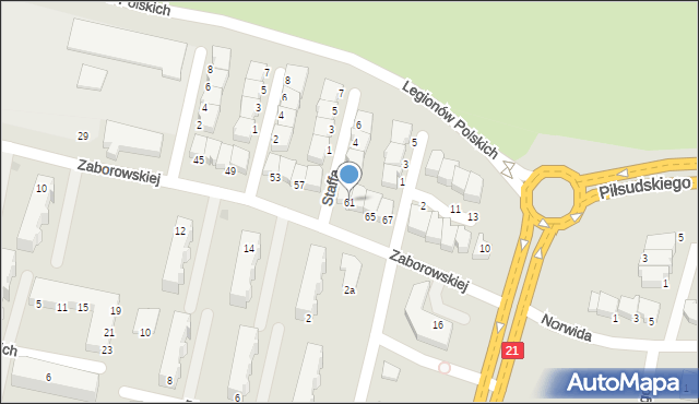 Słupsk, Zaborowskiej Marii, 61, mapa Słupska